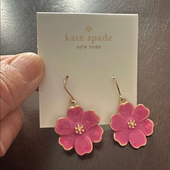 Kate Spade Flutter Floral Gold and Pink Bracelet and Earrings set. - Picture 7 of 10